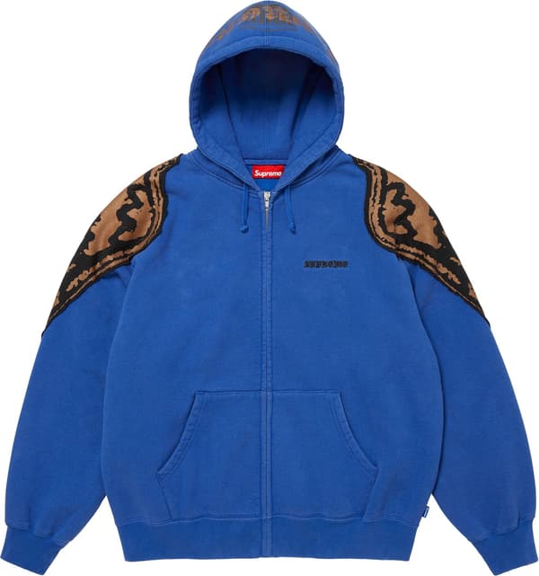 Supreme Wings Zip Up Hooded Sweatshirt - Royal (front)