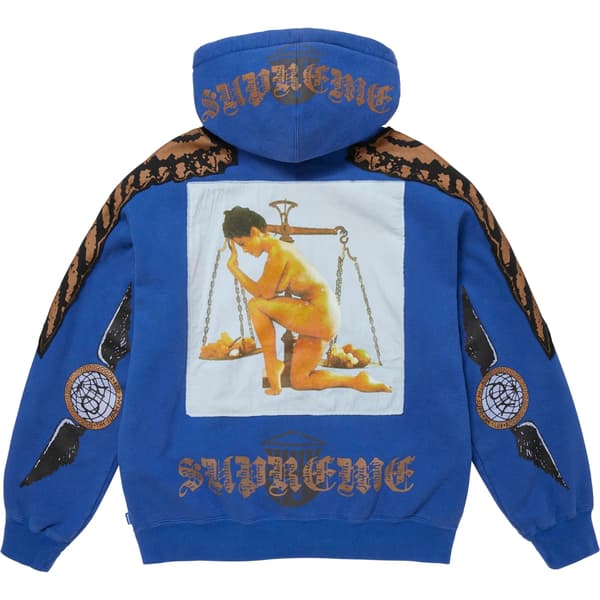Supreme Wings Zip Up Hooded Sweatshirt - Royal (front)