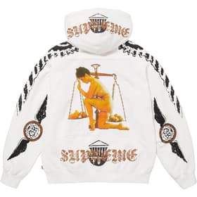 Supreme Wings Zip Up Hooded Sweatshirt White