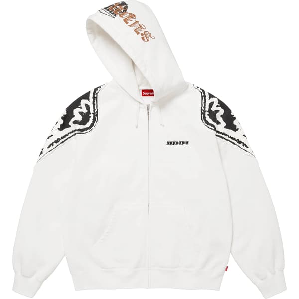 Supreme Wings Zip Up Hooded Sweatshirt - White (front)