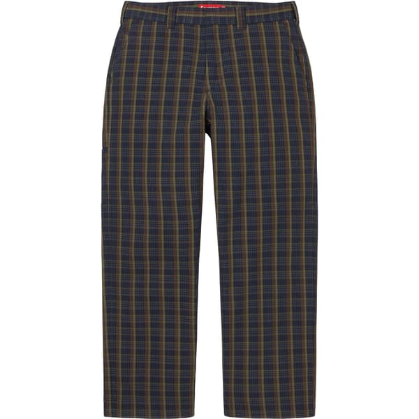 Supreme Work Pant - Navy Plaid (front)
