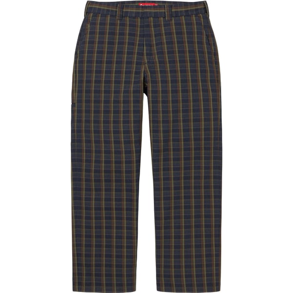 Supreme Work Pant - Navy Plaid (front)