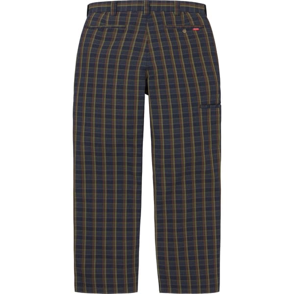 Supreme Work Pant - Navy Plaid (front)