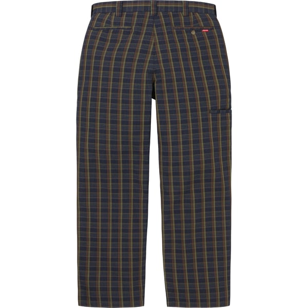 Supreme Work Pant - Navy Plaid (front)