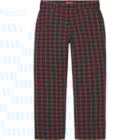 Supreme Work Pant Red Plaid