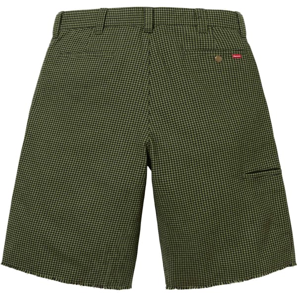 Supreme Work Short - Olive Houndstooth (front)