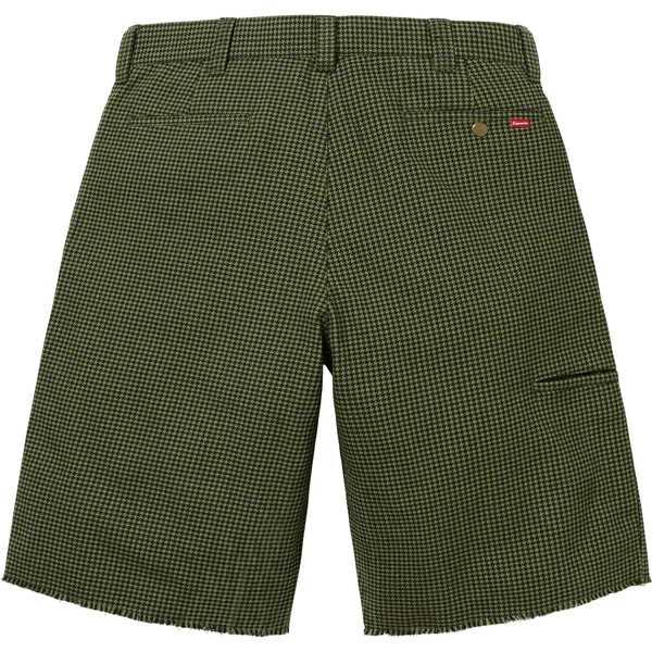 Supreme Work Short - Olive Houndstooth (front)