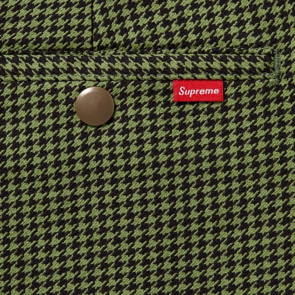 Supreme Work Short - Olive Houndstooth (front)