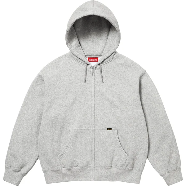 Supreme Work Zip Up Hooded Sweatshirt - Heather Grey (front)