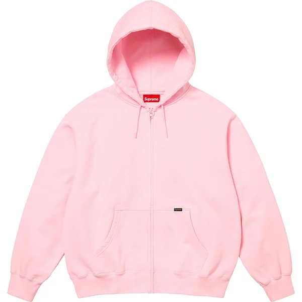 Supreme Work Zip Up Hooded Sweatshirt - Light Pink (front)