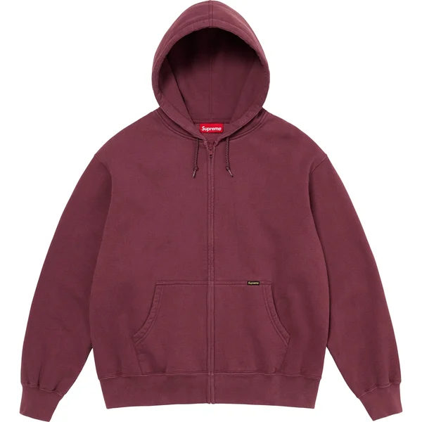 Supreme Work Zip Up Hooded Sweatshirt - Maroon (front)