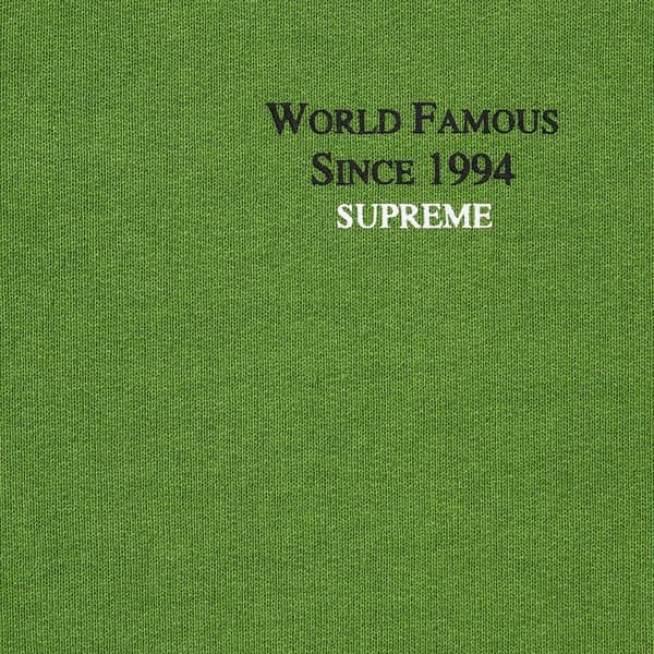Supreme World Famous Micro Hooded Sweatshirt - Green (front)