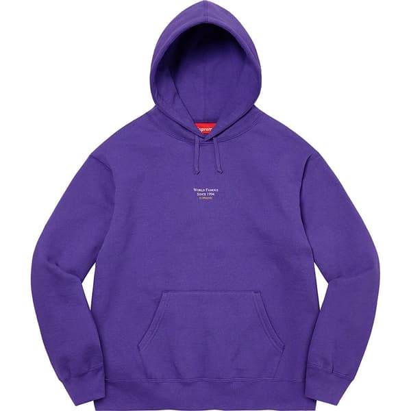 Supreme World Famous Micro Hooded Sweatshirt - Purple (front)