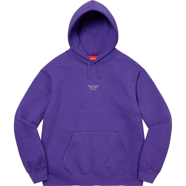 Supreme World Famous Micro Hooded Sweatshirt - Purple (front)
