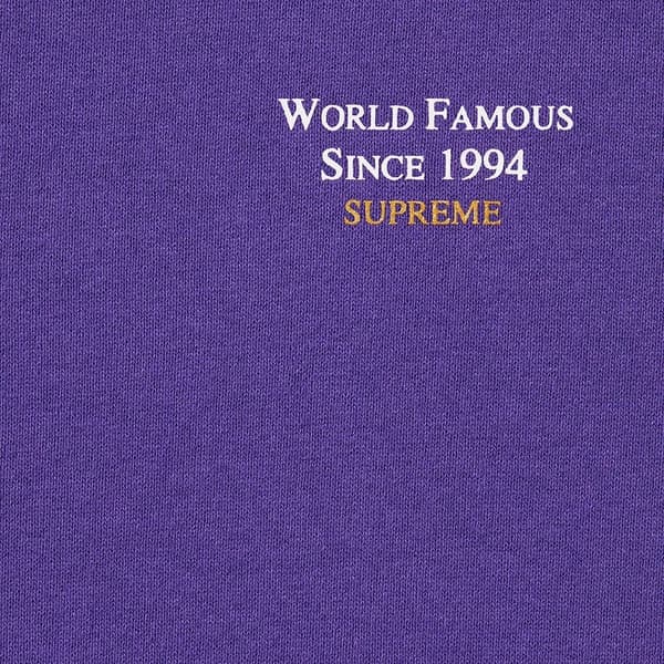Supreme World Famous Micro Hooded Sweatshirt - Purple (front)