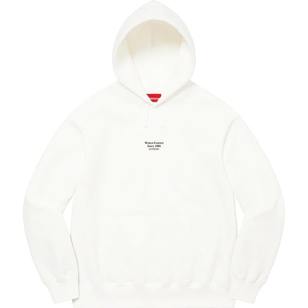 Supreme World Famous Micro Hooded Sweatshirt - White (front)