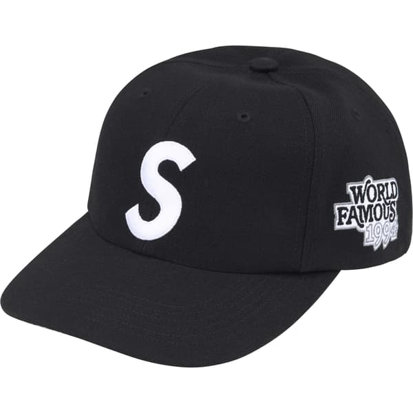 Supreme World Famous S Logo 6-Panel - Black (front)