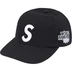Supreme World Famous S Logo 6-Panel - Black (front)