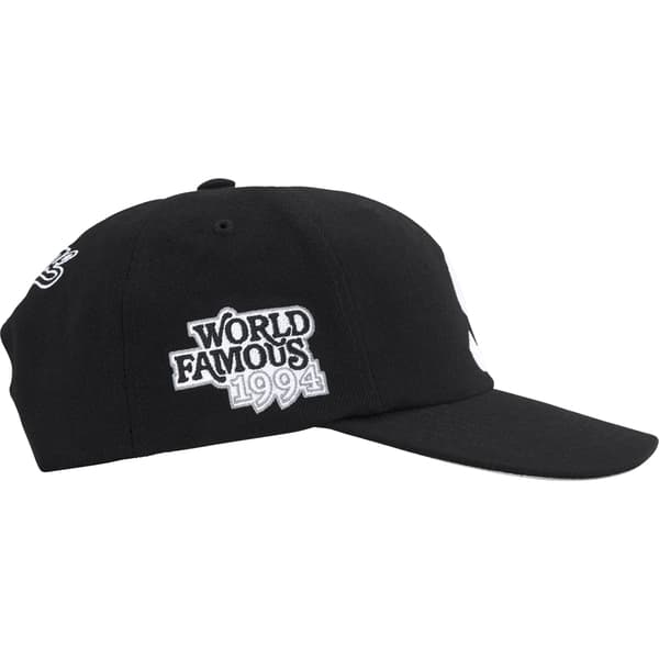 Supreme World Famous S Logo 6-Panel - Black (front)