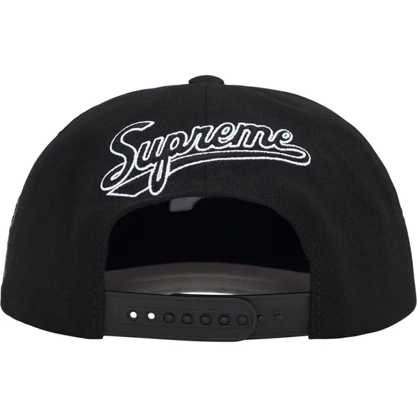 Supreme World Famous S Logo 6-Panel - Black (front)