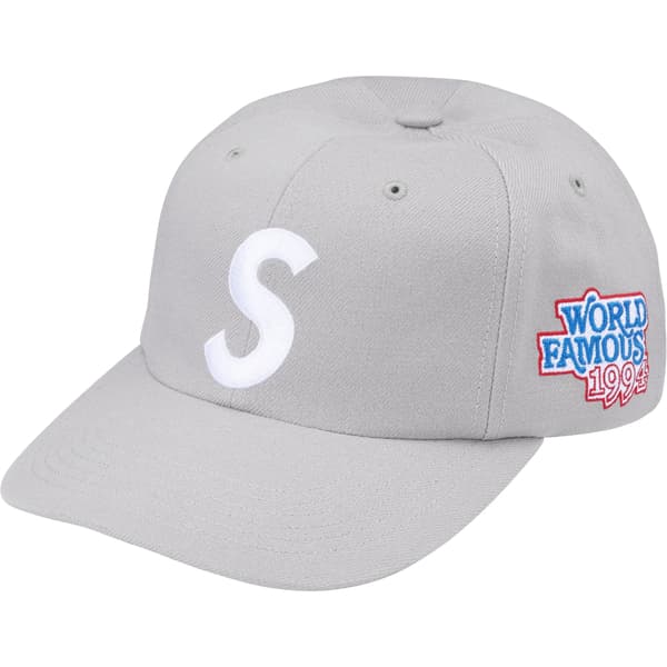 Supreme World Famous S Logo 6-Panel - Grey (front)