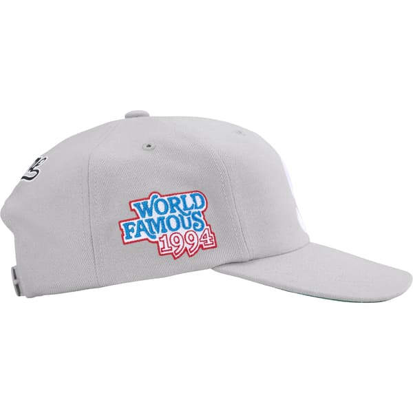 Supreme World Famous S Logo 6-Panel - Grey (front)