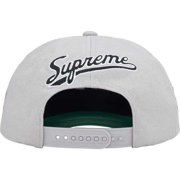 Supreme World Famous S Logo 6-Panel - Grey (front)