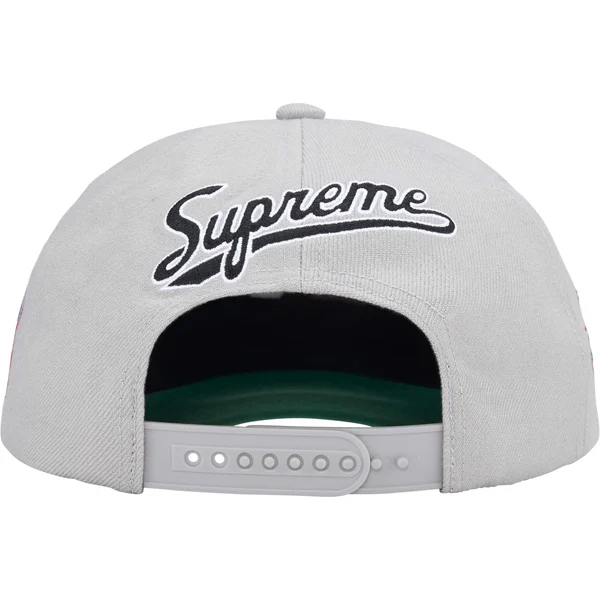 Supreme World Famous S Logo 6-Panel - Grey (front)