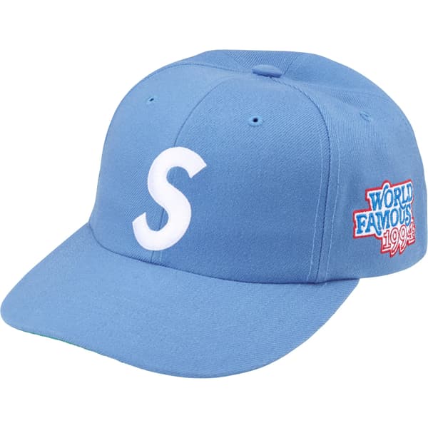 Supreme World Famous S Logo 6-Panel - Light Blue (front)