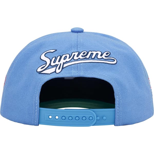 Supreme World Famous S Logo 6-Panel - Light Blue (front)