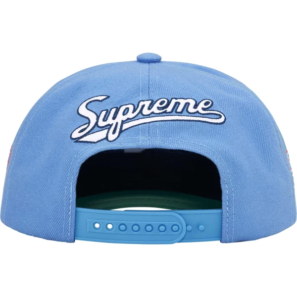 Supreme World Famous S Logo 6-Panel - Light Blue (front)