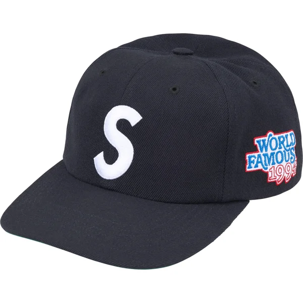 Supreme World Famous S Logo 6-Panel - Navy (front)