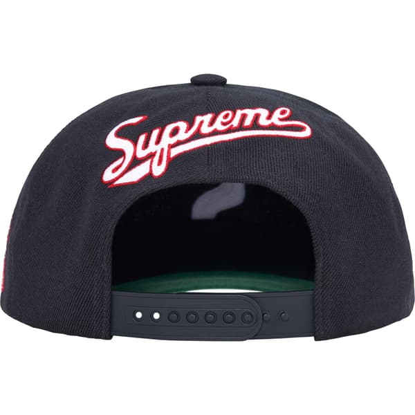 Supreme World Famous S Logo 6-Panel - Navy (front)