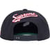 Supreme World Famous S Logo 6-Panel - Navy (front)