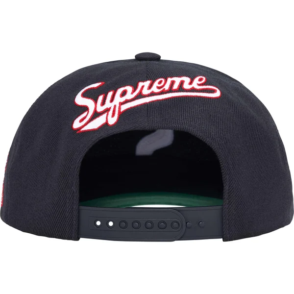 Supreme World Famous S Logo 6-Panel - Navy (front)