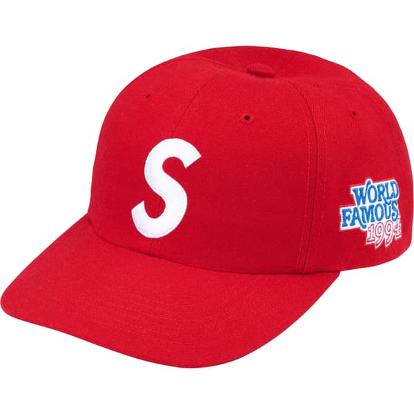 Supreme World Famous S Logo 6-Panel - Red (front)