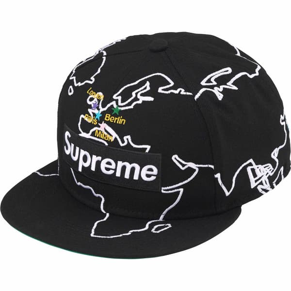 Supreme Worldwide Box Logo New Era - Black (front)