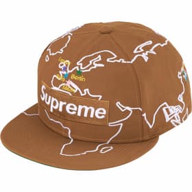 Supreme Worldwide Box Logo New Era Brown