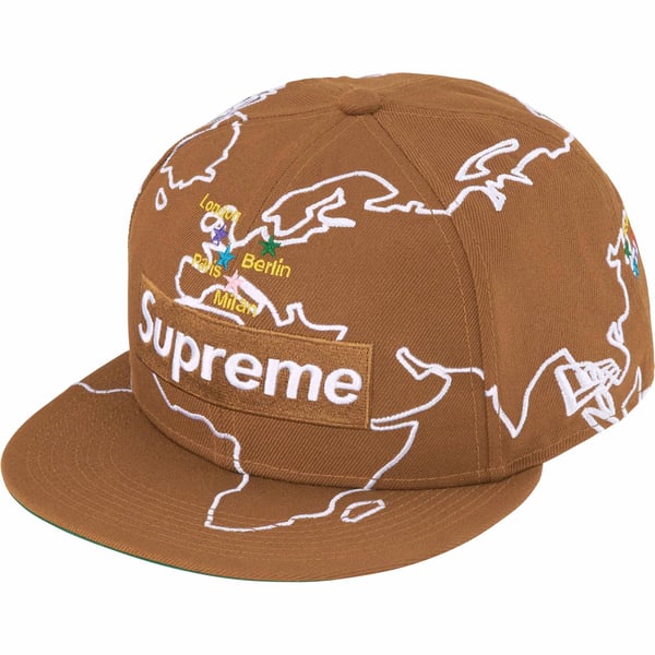 Supreme Worldwide Box Logo New Era - Brown (front)