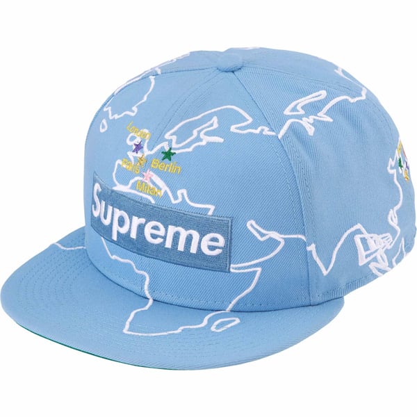 Supreme Worldwide Box Logo New Era - Light Blue (front)