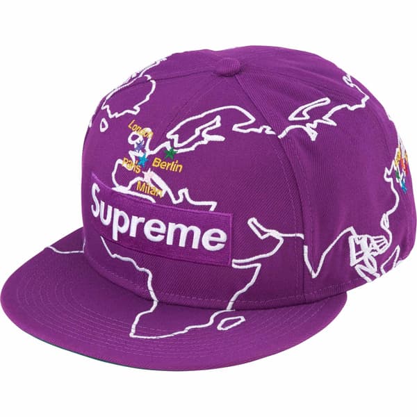 Supreme Worldwide Box Logo New Era - Purple (front)