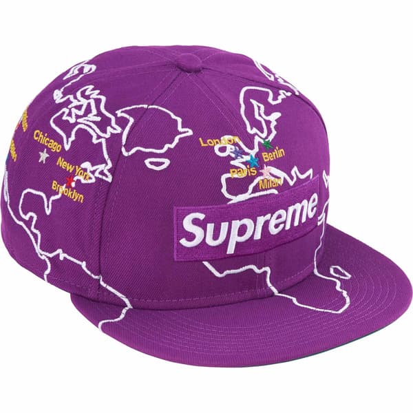 Supreme Worldwide Box Logo New Era - Purple (front)