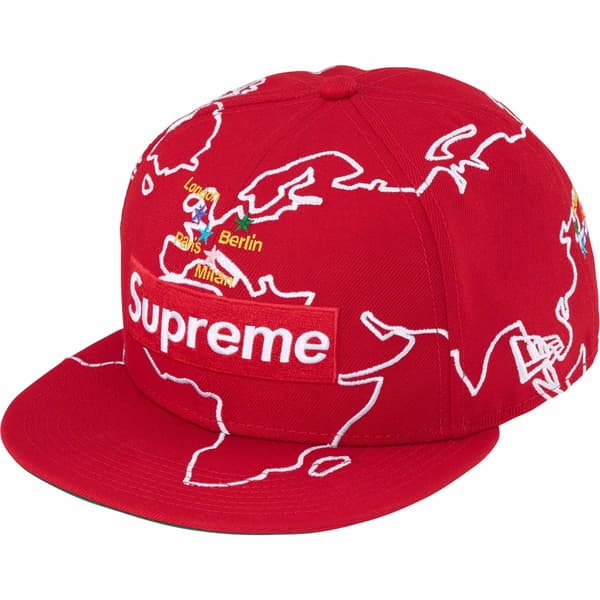 Supreme Worldwide Box Logo New Era - Red (front)