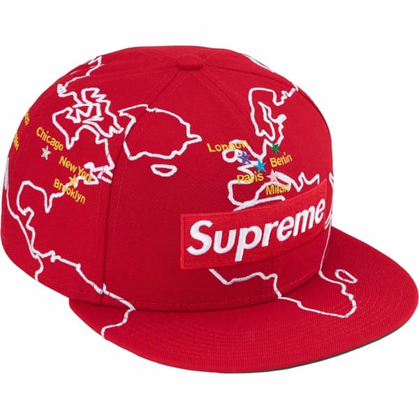 Supreme Worldwide Box Logo New Era - Red (front)