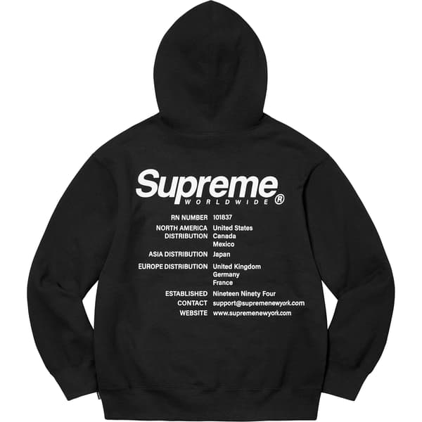 Supreme Worldwide Hooded Sweatshirt - Black (front)