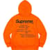 Supreme Worldwide Hooded Sweatshirt - Dark Orange (front)