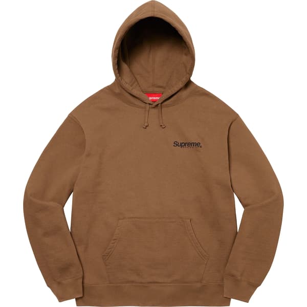 Supreme Worldwide Hooded Sweatshirt - Olive Brown (front)