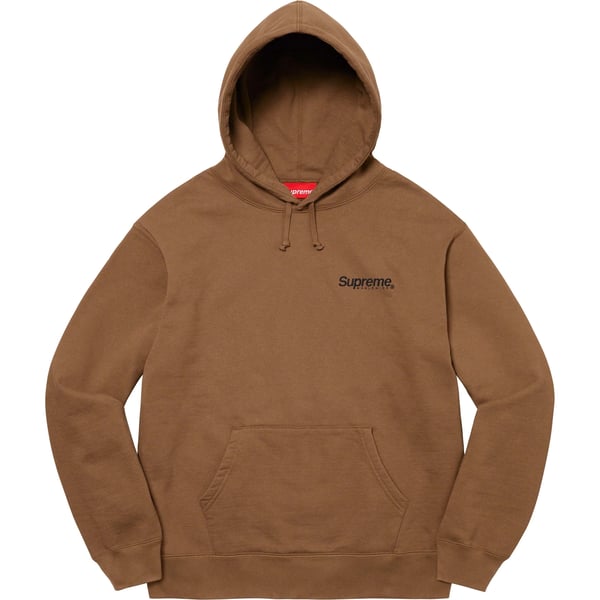 Supreme Worldwide Hooded Sweatshirt - Olive Brown (front)