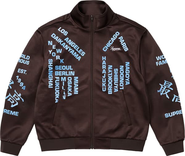 Supreme Worldwide Tricot Track Jacket - Brown (front)