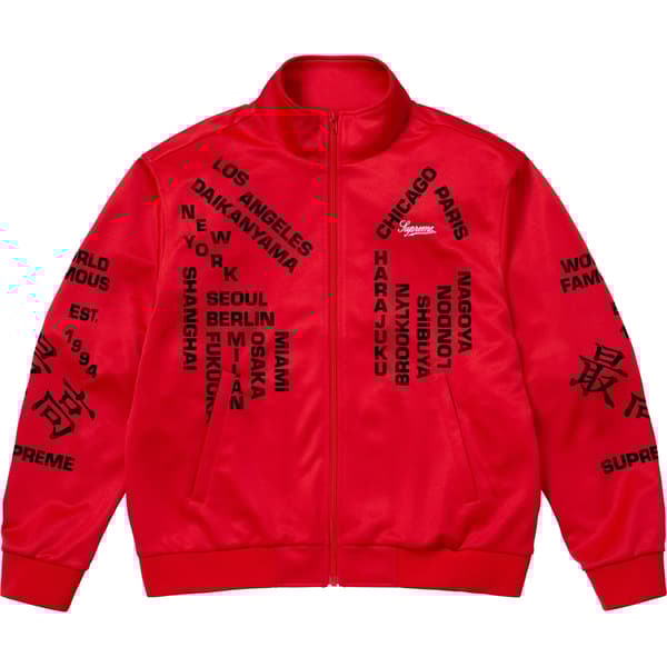 Supreme Worldwide Tricot Track Jacket - Red (front)